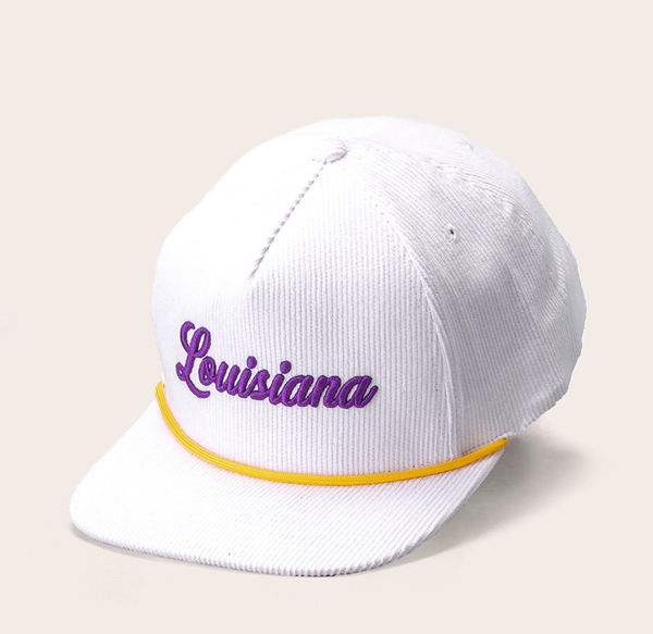 Louisiana Corduroy Snapback - White